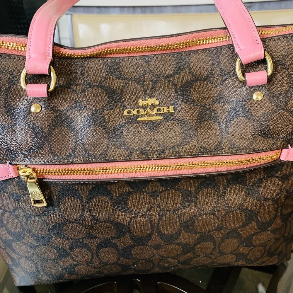 Coach Gallery Tote in Signature Canvas Large Size Brown Bag Women 79609 - Picture 9 of 16